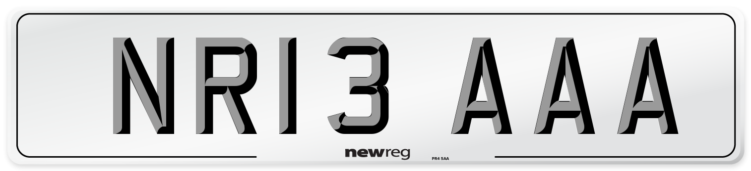 NR13 AAA Number Plate from New Reg